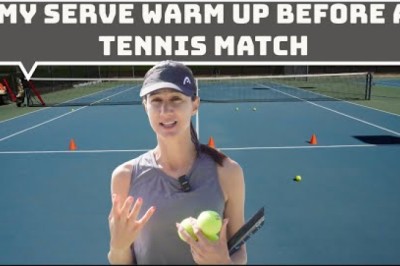 Mon échauffement de service avant un match de tennis