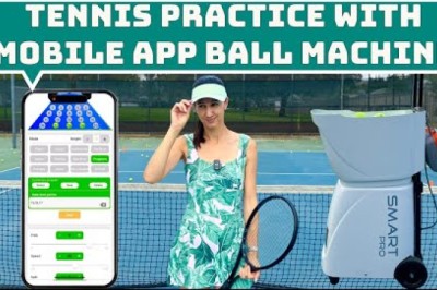 EntraÎnement de tennis avec la machine à balles contrôlée par application mobile de duomo sport