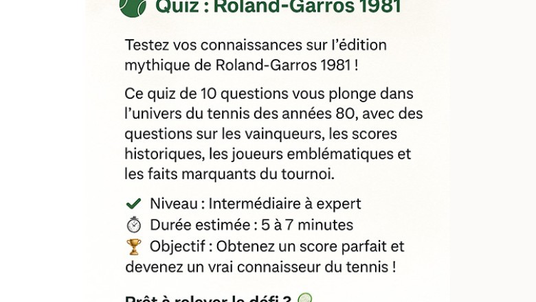 Quiz : Roland-Garros 1981