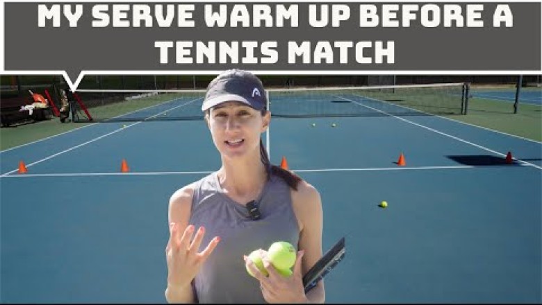 Mon échauffement de service avant un match de tennis